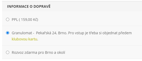 doprava granulomat