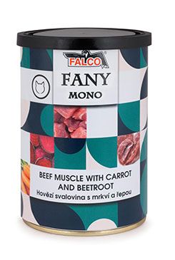 FALCO FANY CAT MONO hovězí sval.s mrkví a řepou 400g