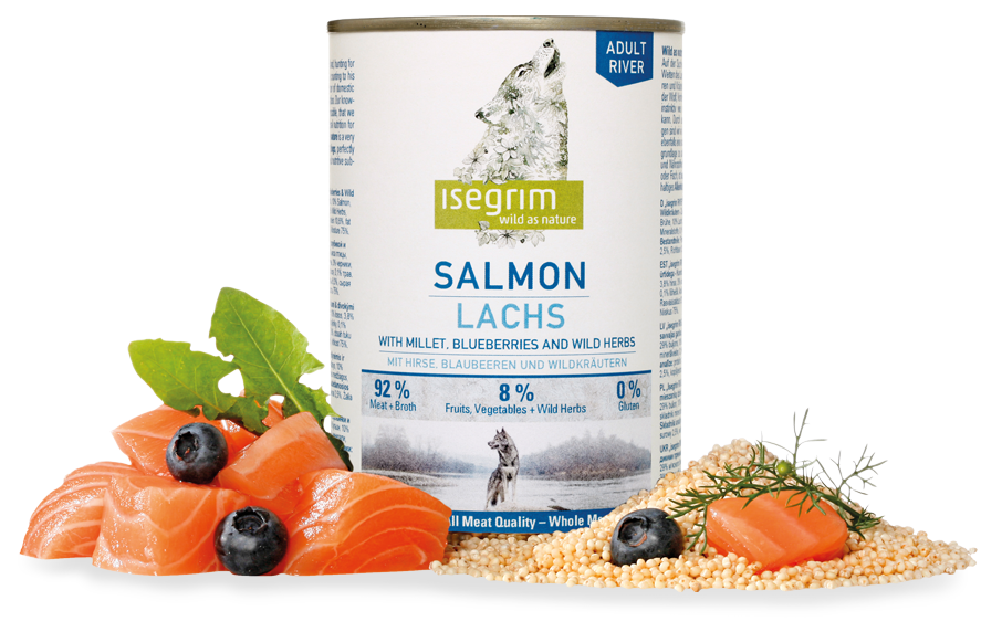 ISEGRIM Adult River: Losos s prosem a borůvkami 400 g