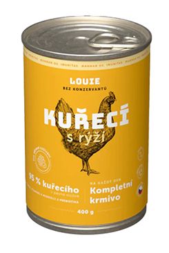 Louie Dog konz. Kuřecí s rýží a prebiotiky 400g