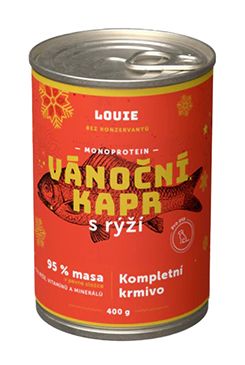 Louie Dog konz. Vánoční kapr s rýží 400g