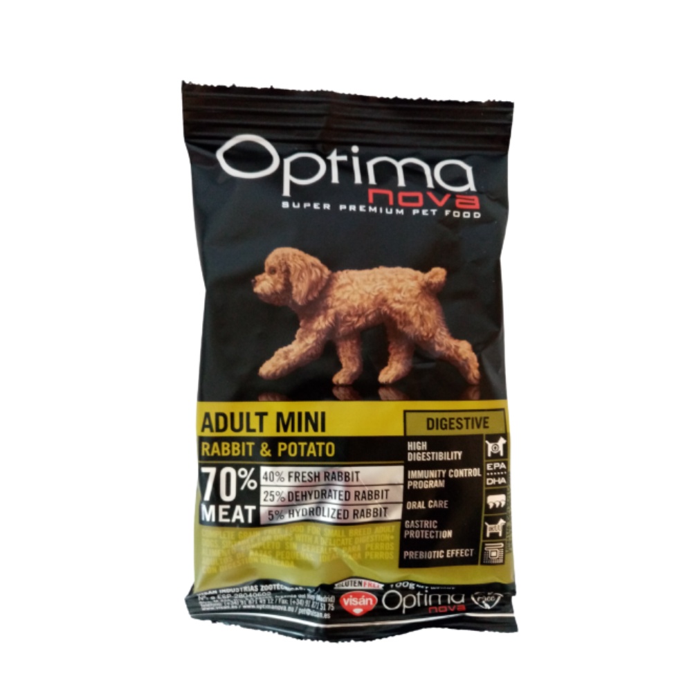 Vzorek OPTIMAnova Dog Adult Mini Digestive Rabbit & Potato GF 100 g