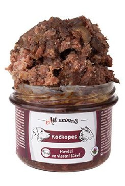 All Animals kočkopes sklo Hovězí ve vlastní šťávě 200g