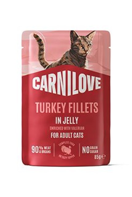 Carnilove Cat Pouch Jelly Turkey+Valerian 85g
