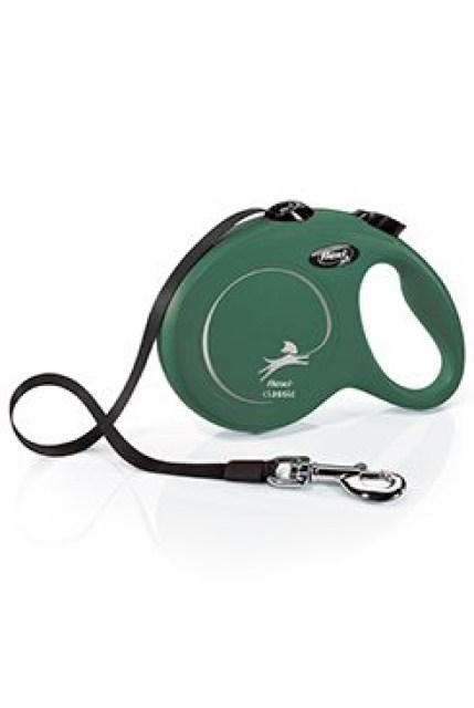 Vodítko FLEXI Classic New L pásek 5m/50kg olivová