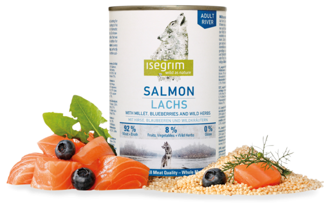 ISEGRIM Adult River: Losos s prosem a borůvkami 800 g