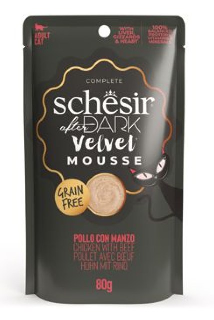 Schesir Cat kapsa After Dark Velv.Mousse kuře/hově.80g