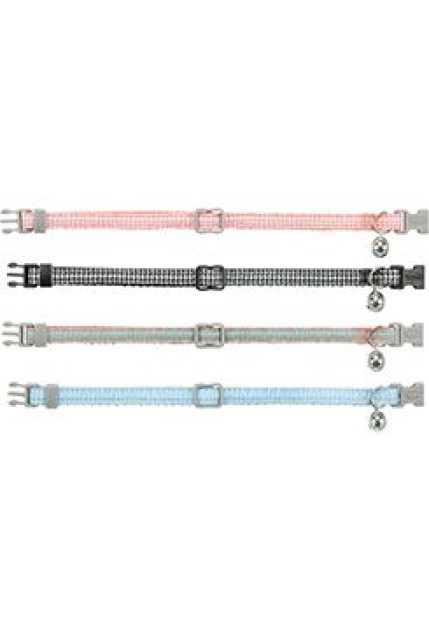 Obojek kočka nylon károvaný vzor 20-30cm/10mm mix TR