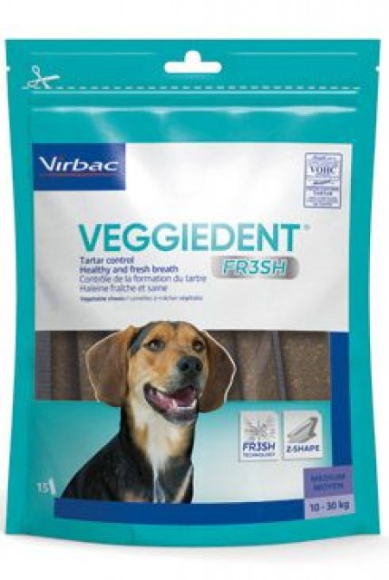 C.E.T.pes Žvýkací plátky Veggiedent NEW M 15ks