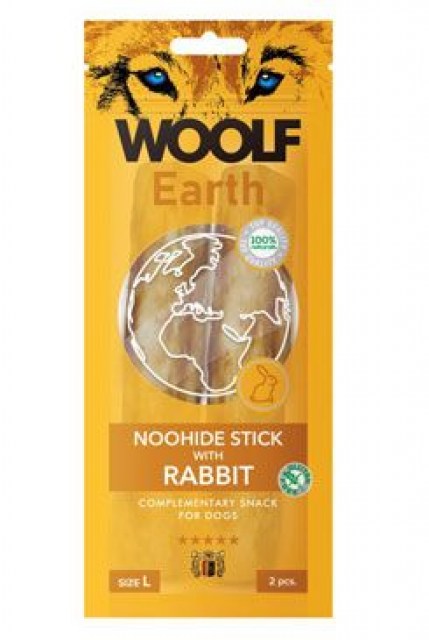 Woolf pochoutka Earth NOOHIDE L Sticks with Rabbit 85g