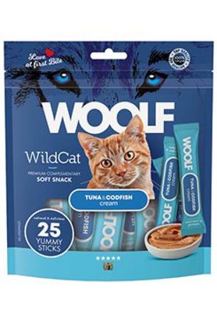 WOOLF WildCat Cream Regular Tuna&Codfish 25x14g