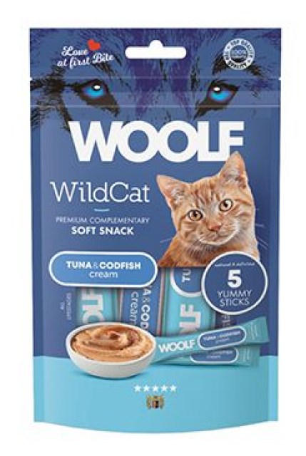WOOLF WildCat Cream Regular Tuna&Codfish 5x14g