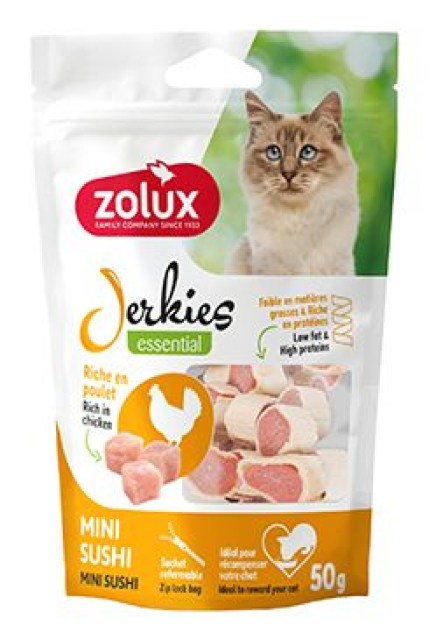 Pochoutka kočka JERKIES MINI sushi kuře 50g Zolux