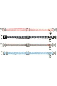 Obojek kočka nylon károvaný vzor 20-30cm/10mm mix TR